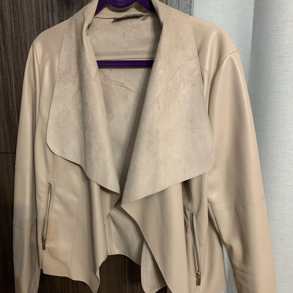 Faux leather blush motor jacket size xl